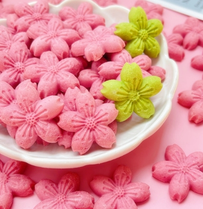 蛋糕装饰饼干 粉色樱花五角星雏菊网红饼干可食用烘焙甜品