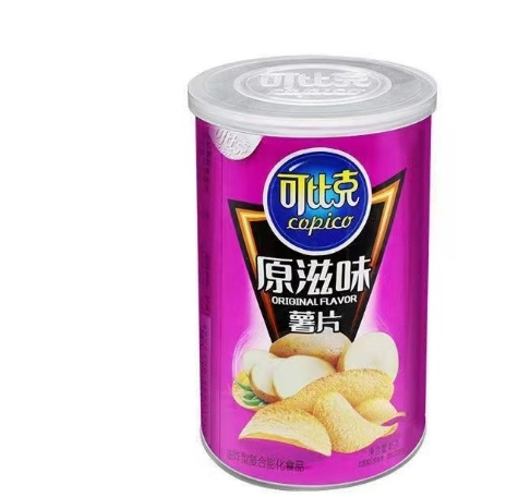 可比克薯片批发45g桶装整箱可比克番茄原味薯片