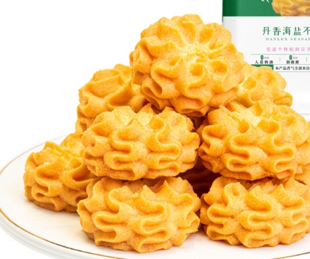 海盐黄油小花曲奇饼干抹茶味巧克力网红小零食